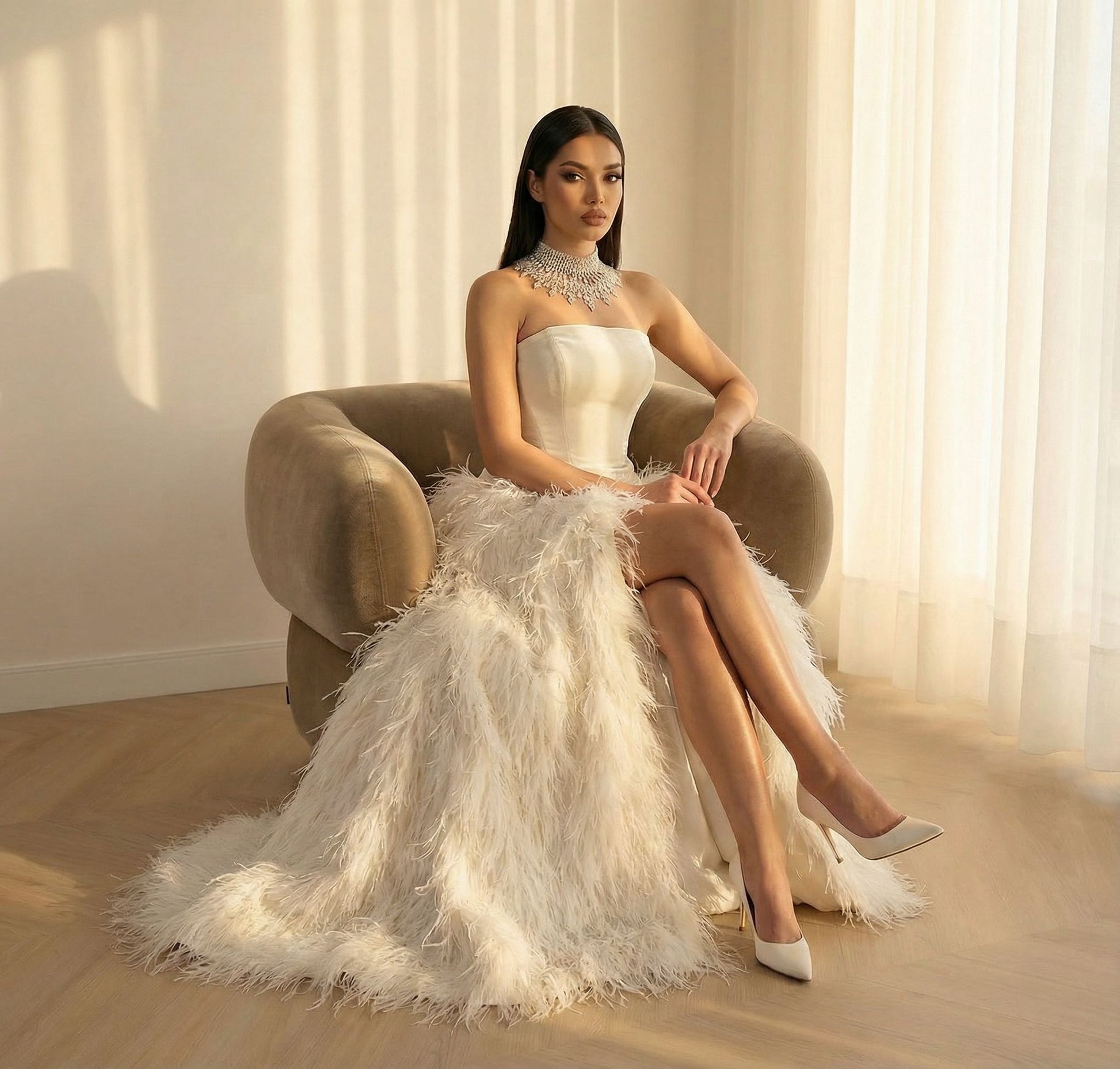 Vienne feather dress